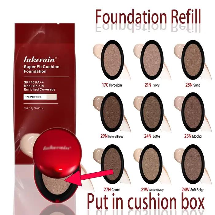 Coussin recharge fond de teint imperméable Semi-mat finition rouge 72 heures porté longue durée couverture constructible Protection solaire maquillage
