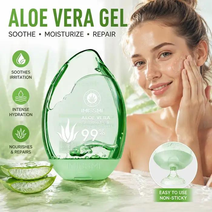 Gel apaisant et hydratant à 99 % d'aloe vera pour soulager les coups de soleil, crème nourrissante hydratante pour le visage et le corps, soin de la peau