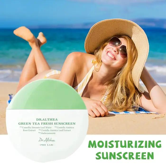 Crème solaire Dr.Althea au thé vert et crème solaire Aqua Glowing