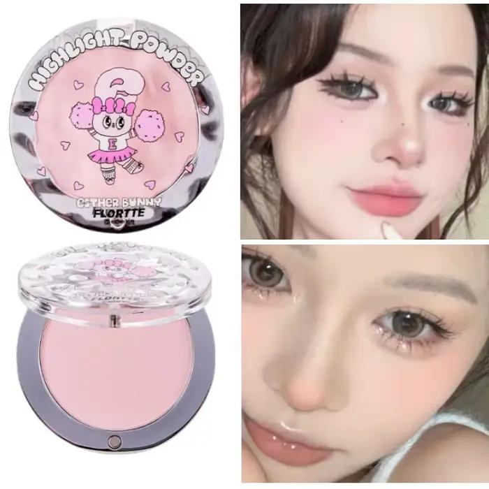 Fard à joues Flortte Bunny bronzer et surligneur poudre haute brillance pour femmes occasions spéciales maquillage cosmétique naturellement éclaircissant