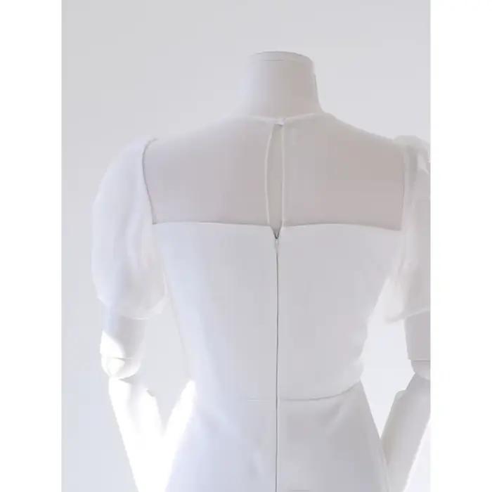 Robe de soirée blanche robe de mariée légère fesses enveloppées queue de poisson minceur et minceur robe de fiançailles de fête personnalisée