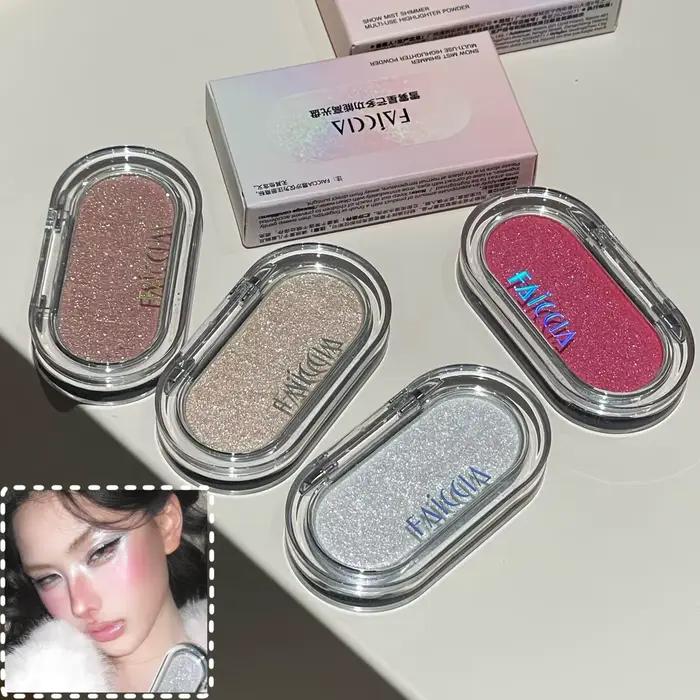 Palette de Fards à Paupières Scintillants et Lumineux, Poudre de Contour Visage, Bronzer Effet Lumière Aquatique, Cosmétiques Yeux Charmants
