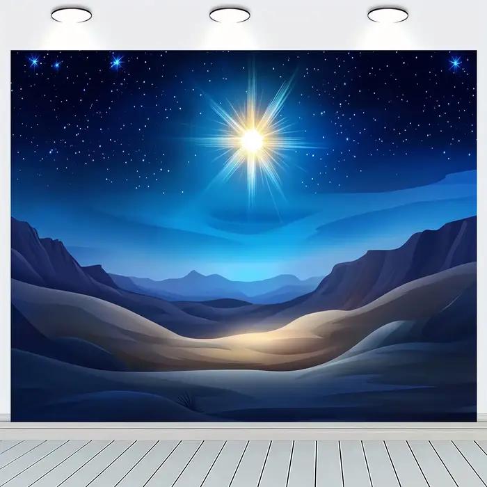 Le fond de scène de Noël de nuit étoilée est très adapté aux Noël, aux célébrations de pendaison de crémaillère, aux anniversaires, etc.