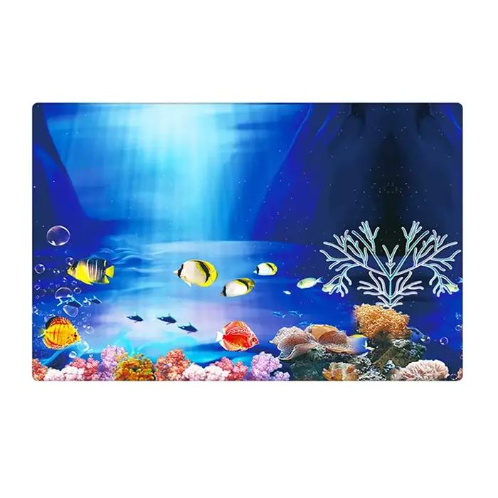 Autocollant de décoration de fond d'aquarium, autocollant de paysage d'aquarium, arrière-plan d'affiche pour Aquarium, plante d'océan, peinture de paysage aquatique