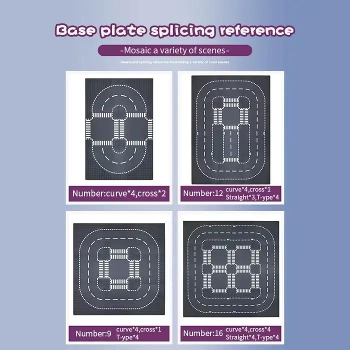 Plaques de base 32*32 pour ensembles de blocs de construction, figurines de circulation routière, jouets de construction, briques, points, plaques de base en plastique pour jeunes