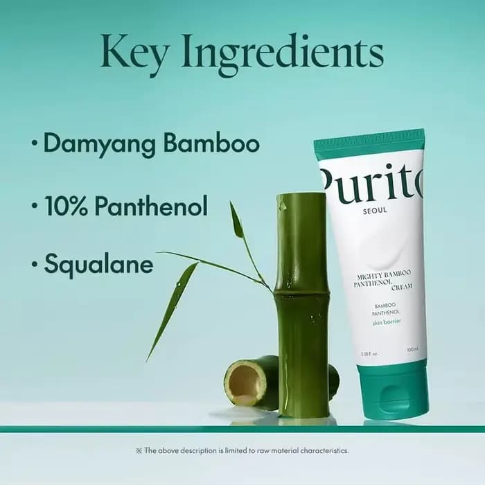 Crème apaisante au panthénol Mighty Bamboo d'origine Purito