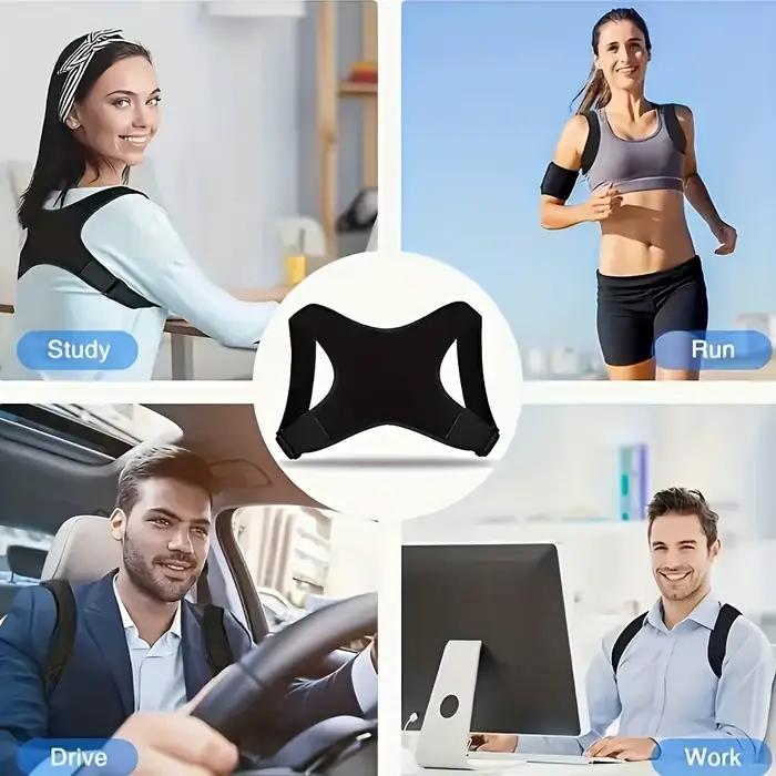 Ceinture de soutien dorsal ajustable pour corriger la posture - Respirante, antidérapante, soutien ergonomique pour une meilleure posture, adaptée pour la position assise