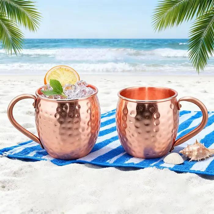 Tasse à Moscow Mule 100% Cuivre, Tasses à Bière en Cuivre Durable 350ml, Tasse à Café, Tasse à Lait, Tasse de Bar en Cuivre Pur, Articles de Bar