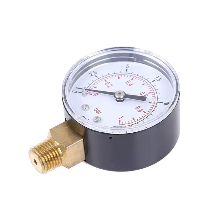 Manomètre basse pression pour carburant, air, huile, gaz, eau, 50mm, 0-15 PSI, 0-1 bar, 1/4 BSPT