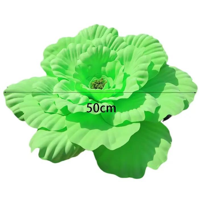 Peonie artificielle PE géante, 50cm, Simulation de fenêtre, fleur de pivoine, accessoires de spectacle, décoration murale de fond, fausses fleurs