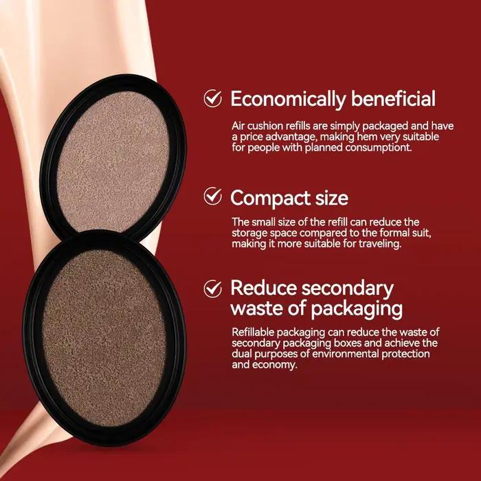 Coussin recharge fond de teint imperméable Semi-mat finition rouge 72 heures porté longue durée couverture constructible Protection solaire maquillage