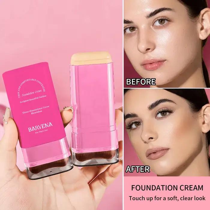 BARVENA gomme fond de teint bâton hydratant haute correcteur Base maquillage brosse intégrée effet