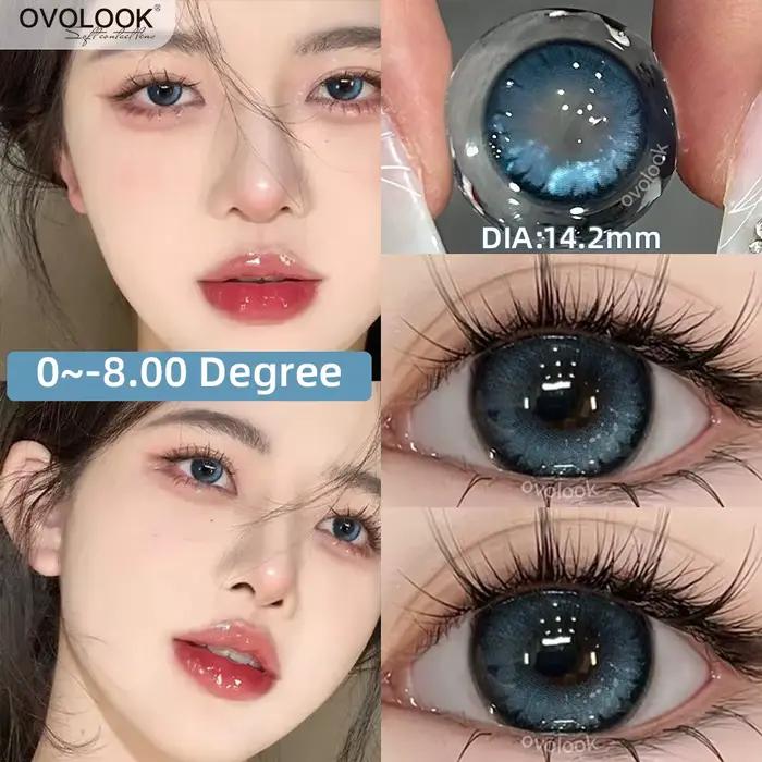1 paire de lentilles de Contact colorées pour les yeux bleu élèves myopie