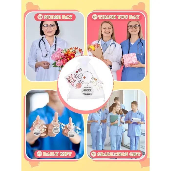 Sureio Ensemble de 36 Porte-clés pour Infirmières, Cadeau pour la Semaine des Infirmières et Cadeaux de Remerciement pour la Reconnaissance des Employés, Cadeaux pour Infirmières