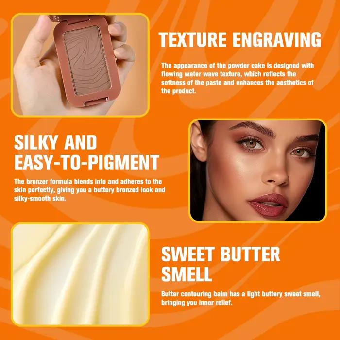 Bronzant maquillage Contour doux mat haute Pigmentation longue durée imperméable bronzé et scintillant Palette poudre