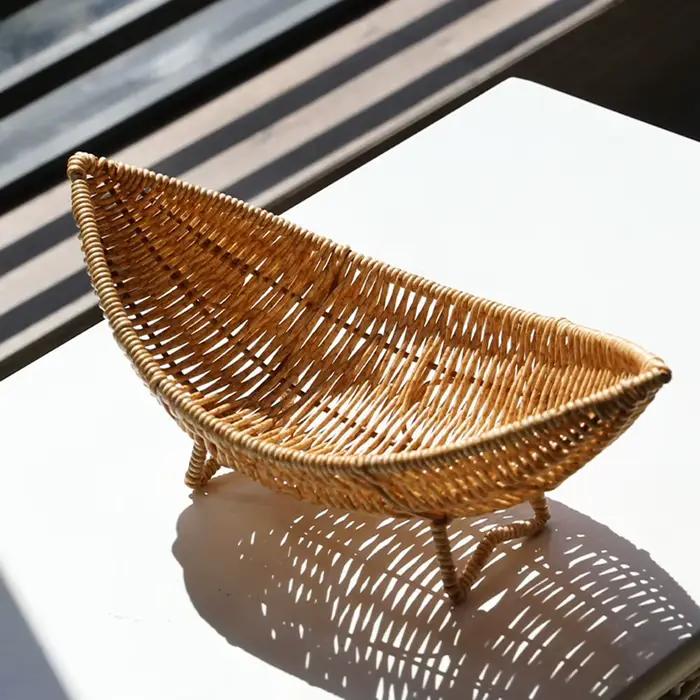 Mir de rangement en rotin pour table basse, bol de fruits, égouttoir creux, assiette de fruits, décoration d'intérieur