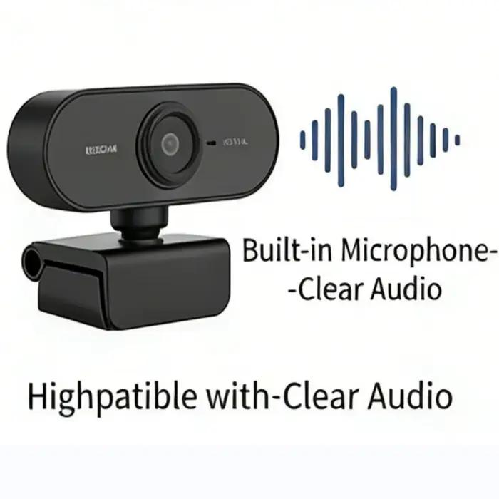 Webcam USB avec microphone intégré, caméra PC Plug and Play 360° ° Rotatif pour les appels vidéo, Zoom, Teams, streaming