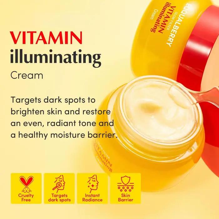 Crème Illuminatrice EQUILABERRY Glow Filter Vitamin : Éclaircit et Unifie le Teint