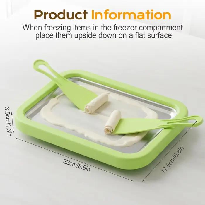 Machine à glace roulée instantanée pour la maison avec 1 spatule, pour sorbet, yaourt glacé et glace pilée DIY