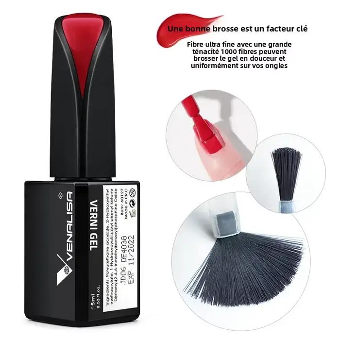 VENALISA 15ml Vernis à ongles gel haute brillance, base et top coat, durcissable aux LED/UV, longue tenue, sans résidu, pour manucure professionnelle