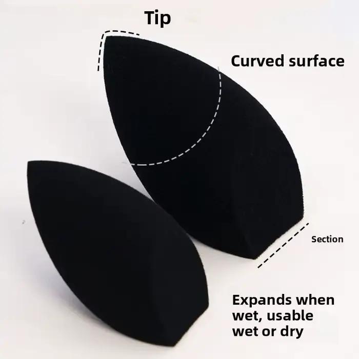 1/2 éponge de maquillage noire en forme d'œuf – Sans latex