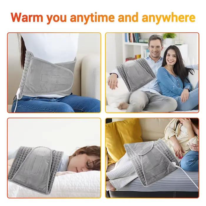 Coussin chauffant électrique, ceinture de soutien du dos, couverture chaude, contrôle de la température, pour le bureau et la maison, ceinture chauffante pour les mains, les jambes et l'abdomen
