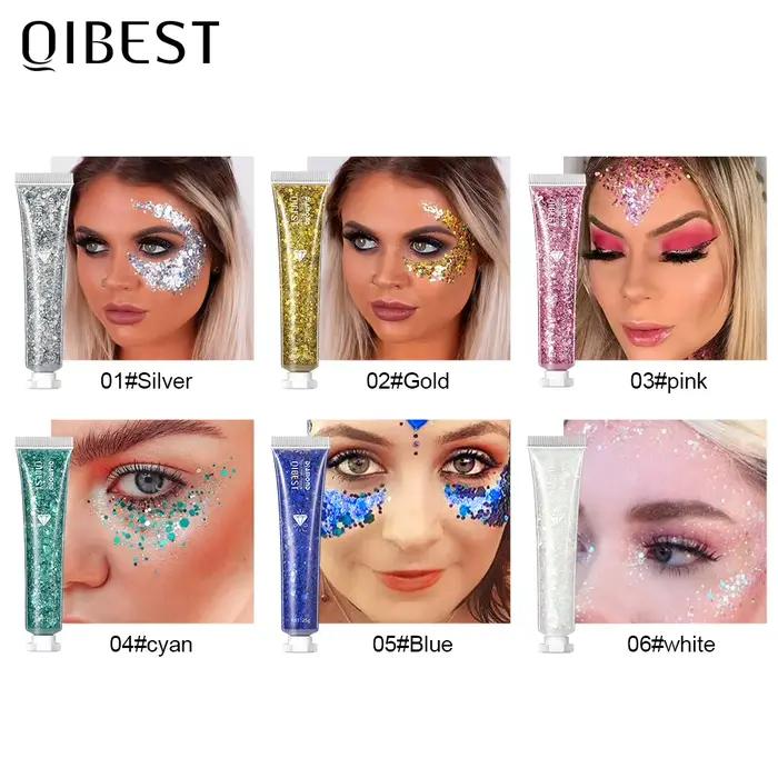 Gel Art Flash paillettes crème festival diamant brillance pour yeux ongles cheveux corps visage occasions spéciales光彩妆闪粉凝胶眼甲发身脸亮片艺术闪光粉霜节亮片装饰舞台闪耀