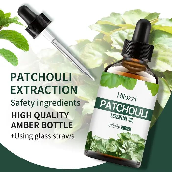 Huile essentielle de patchouli pour diffuseurs, huile essentielle hydratante, nourrissante, hydratante, de massage