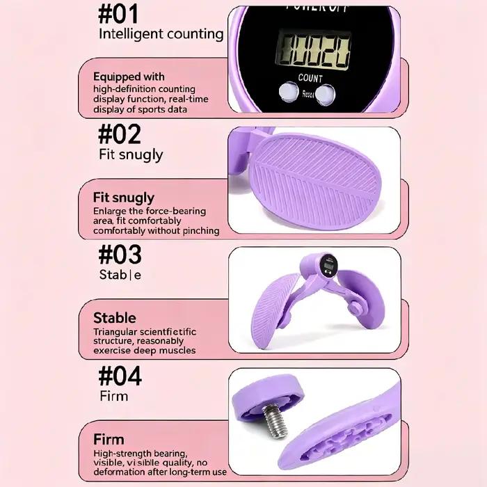 Entraîneur de hanches et de cuisses 360 ° Appareil d'exercice du plancher pelvien pour femmes avec affichage LED rotatif, machine d'entraînement des cuisses internes, post-partum