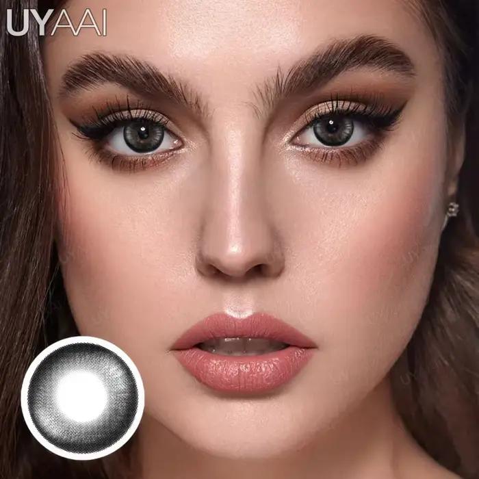 UYAAI élèves de couleur naturelle pour les yeux 1 paire de lentilles noires cosmétiques