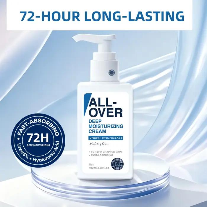 ALL-OVER crème hydratante en profondeur 100ml 5% urée acide hyaluronique hydratation peau sèche gercée Absorption rapide visage corps soins des mains