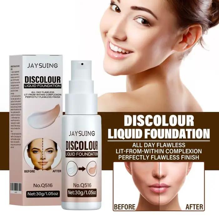 Fond de Teint Liquide Correcteur Haute Couvrance Longue Tenue Imperméable Hydratant Éclaircissant Fini Mat Maquillage Visage Crème de Base Correctrice