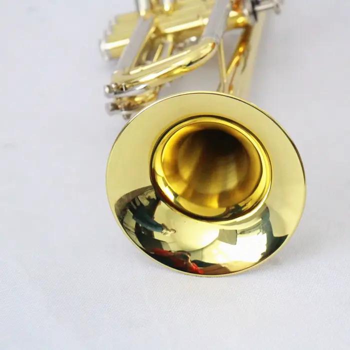 Trompette haut de gamme ton Bb, Instrument de trompette laqué or, trompette Standard chinoise