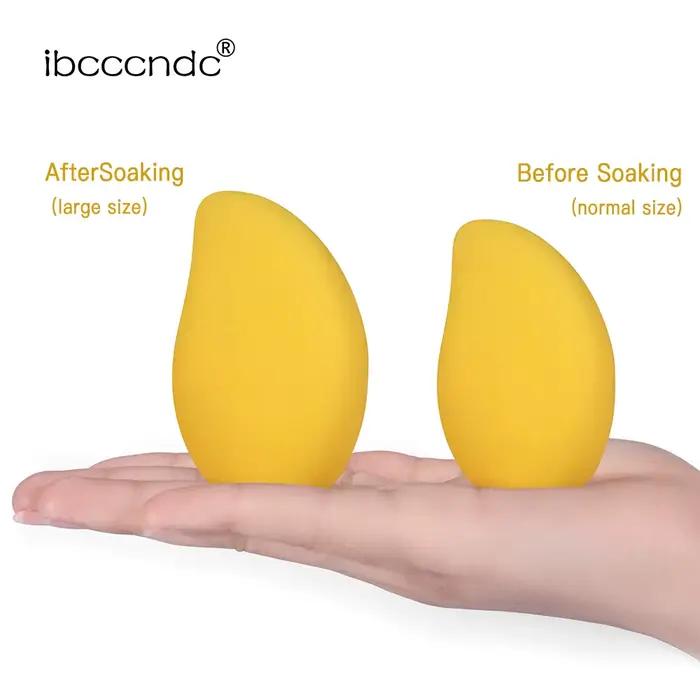 Éponge de maquillage en forme de mangue hypoallergénique pour fond de teint et primer de maquillage occasions spéciales femmes