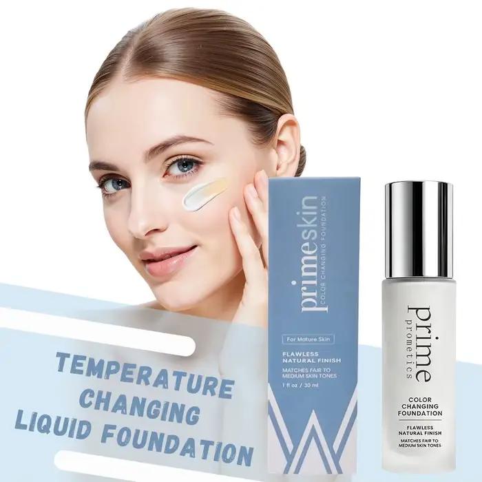 Correcteur de teint changeant de couleur, fond de teint liquide léger, lisse, imperméable, naturel, base de maquillage facile, crème uniformisante pour le teint, 30 ml