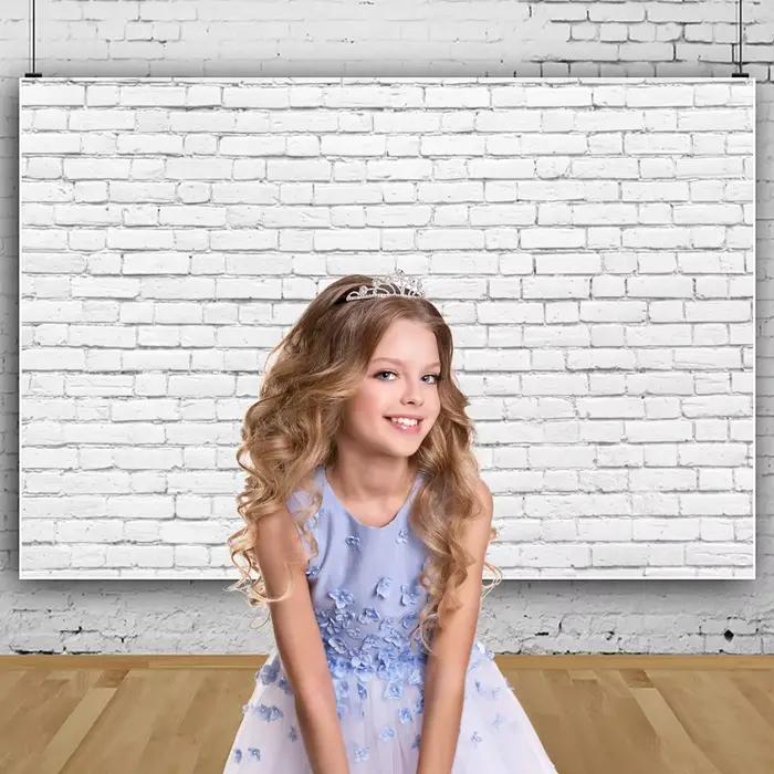 Arrière-plan de photographie murale en brique blanche, arrière-plan de sol en bois pour jouet d'animal de compagnie, Studio Photo, réception-cadeau pour bébé, nouveau-né, enfants, zone Photo