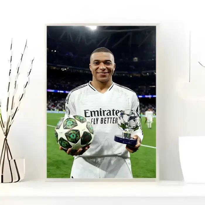 Affiche autocollante de la star du football K-Kylian M-MbappeS, autocollant en papier imperméable, décoration murale pour café, bar, salle