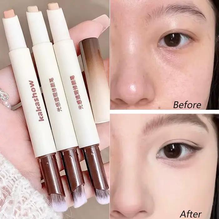 Correcteur Kashashow en crème double tête pour dissiper imperfections et cernes, bâton de maquillage pour teint uniforme, beauté durable pour femmes occasions spéciales