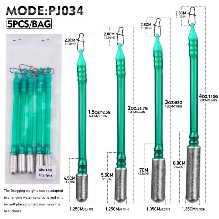 PROBEROS Matériel de pêche Plombs coulissants monobloc anti-accrocs pour la pêche au vairon en dérive et aux leurres