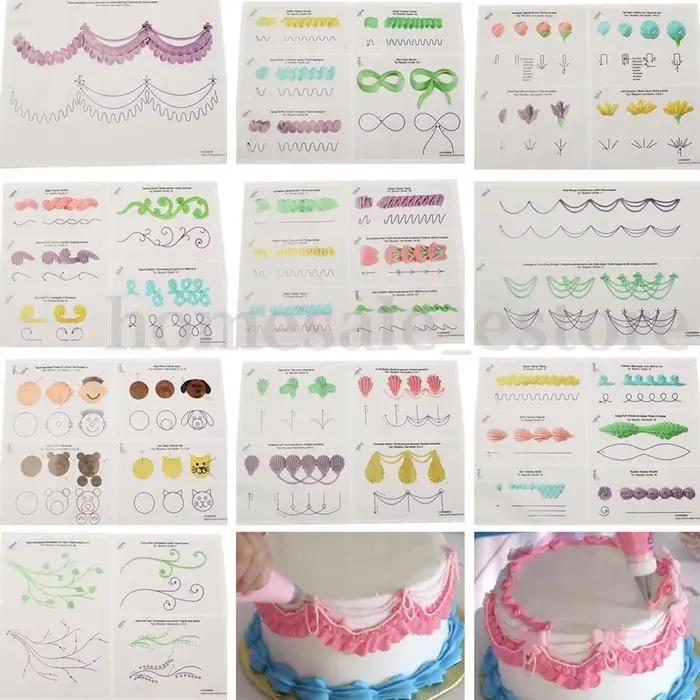 Planche à dessin pratique glaçage gâteau bricolage, modèle papier décor, modèle pâte décoration har ant, 23 pièces/ensemble