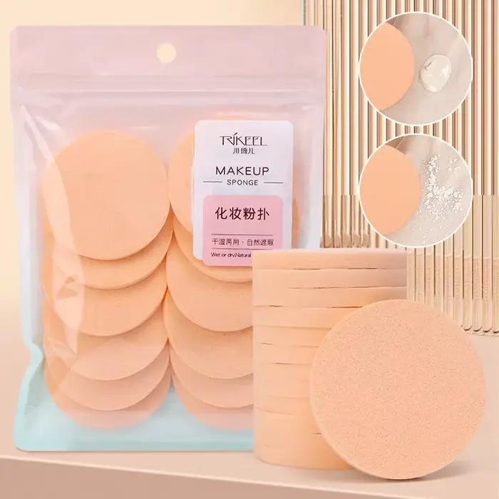 Éponge de poudre de forme ronde pour le visage