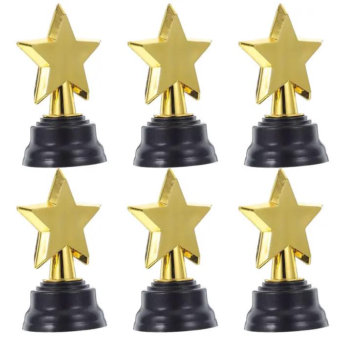 6 mini trophées étoiles dorées – Cadeaux de fête et prix de jeu pour les remises de diplômes de maternelle, les compétitions et les récompenses