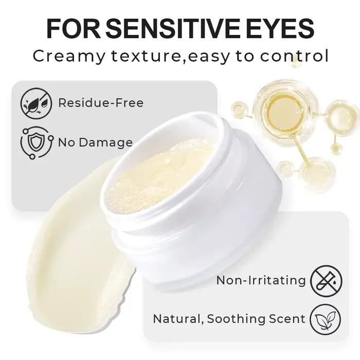 Démaquillant crème pour cils avec parfum floral et outils professionnels pour un retrait facile de la colle pour femmes occasions spéciales