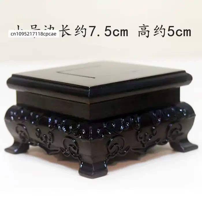 Socle carré en bois pour statue de Bouddha, vase, figurine, boule de cristal, décoration intérieure, support de présentation en bois sculpté vintage