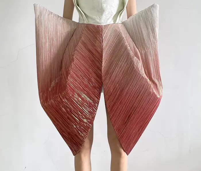 ATA YAKE-Tissu de style plissé nickel é, version améliorée, forme créative, matériel de décoration de scène DIY marijuana
