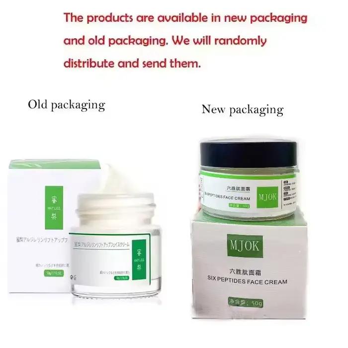 Crème à Six peptides fermes, 50g, raffermit, hydratante, Anti-vieillissement précoce, pour peaux sensibles, visage et cou