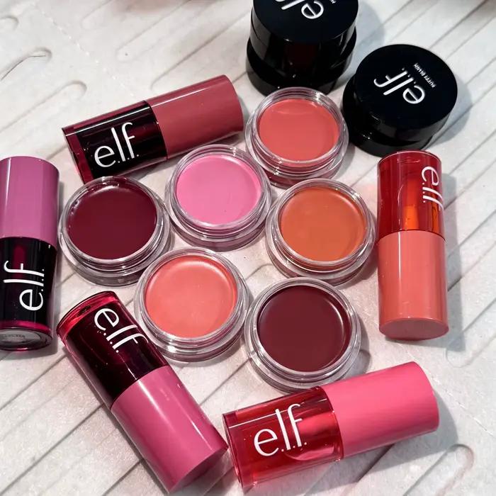Stick de Maquillage Tout-en-un 3-en-1 Luxe Elf : Lèvres, Joues, Blush Liquide, Crème Rouge, Pommade, Rouge à Lèvres pour Sculpter les Contours du Visage