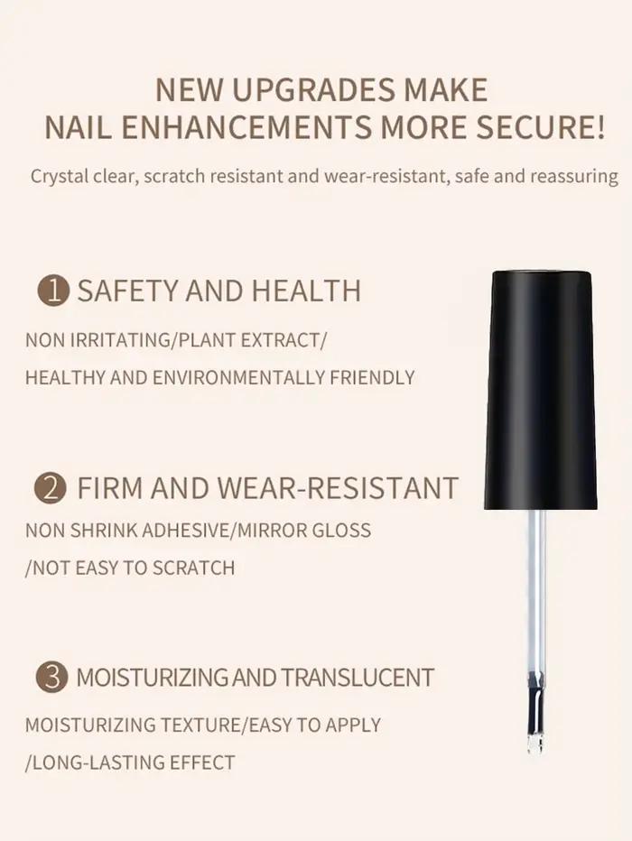 Lot de 2 vernis gel sans résidu 7,5 ml, base et top coat, finition brillante et longue tenue, pour manucure DIY à domicile ou en salon