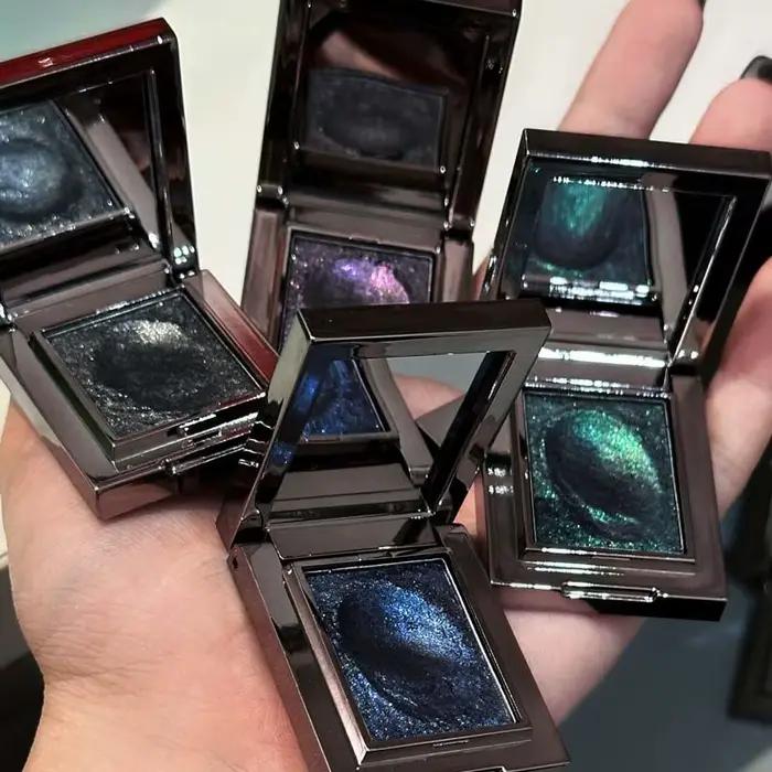 Palette de fards à paupières caméléon vert foncé, nacrée et scintillante pour maquillage durable et facile à appliquer, résistant à l'eau, pour femmes et occasions spéciales