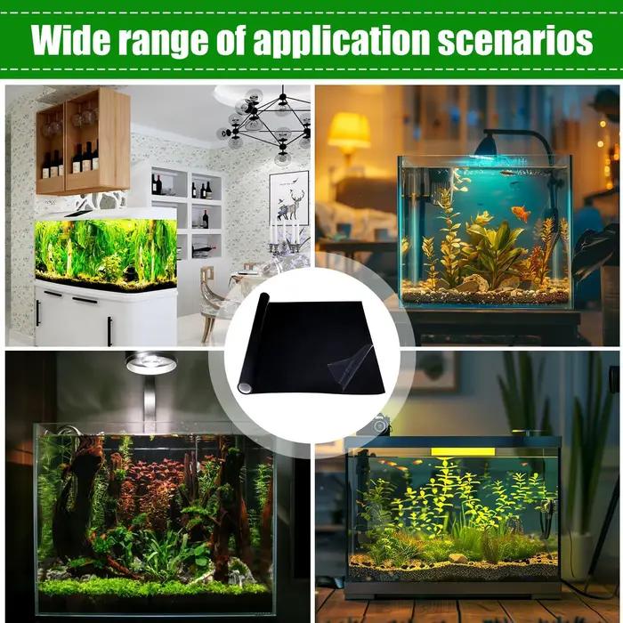 Fond d'aquarium statique adhésif noir, toile de fond pour aquarium, poster d'aquarium, décorations de fond d'aquarium